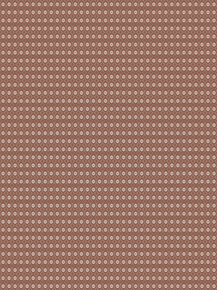 'Buttonwood' Wallpaper by Flint Wood & Hicks - Light Eggshell on Red Brown