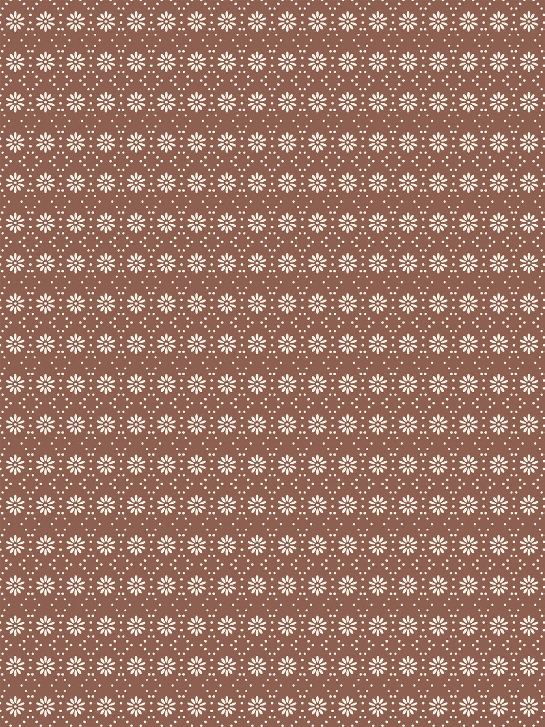 'Buttonwood' Wallpaper by Flint Wood & Hicks - Light Eggshell on Red Brown