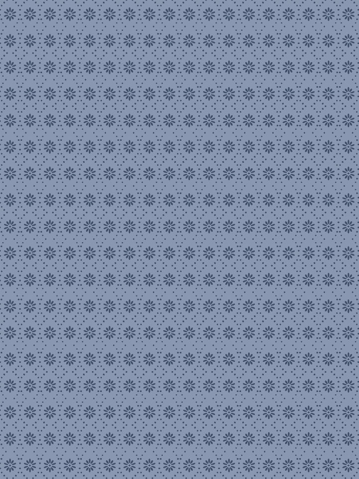 'Buttonwood' Wallpaper by Flint Wood & Hicks - Navy on Slate Blue