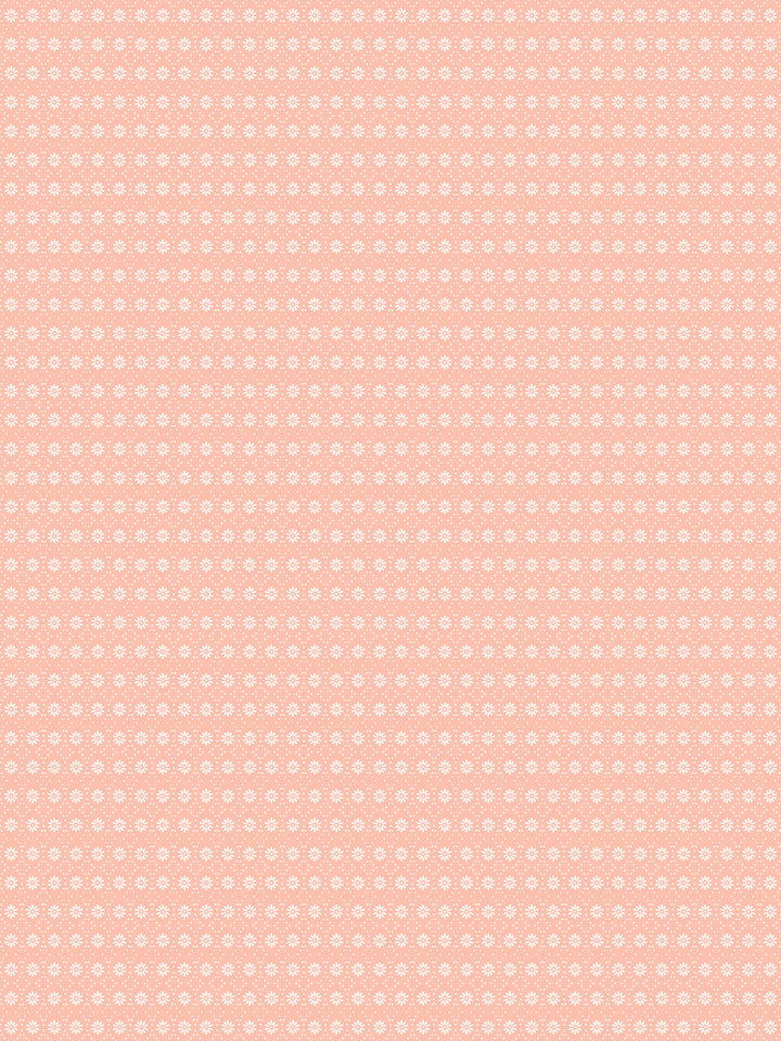 'Buttonwood' Wallpaper by Flint Wood & Hicks - White on Light Coral