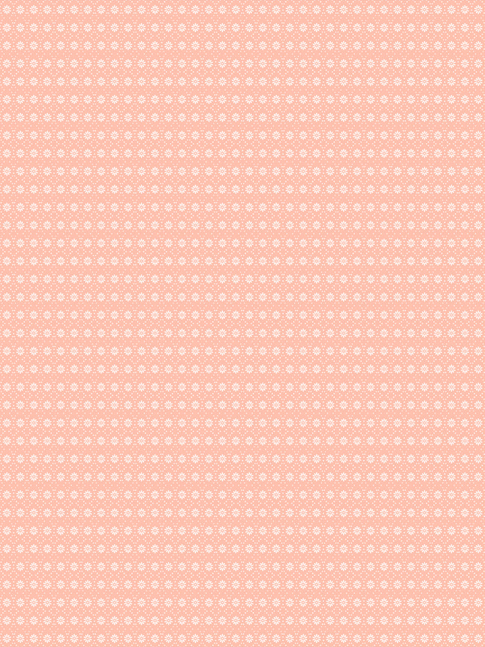 'Buttonwood' Wallpaper by Flint Wood & Hicks - White on Light Coral