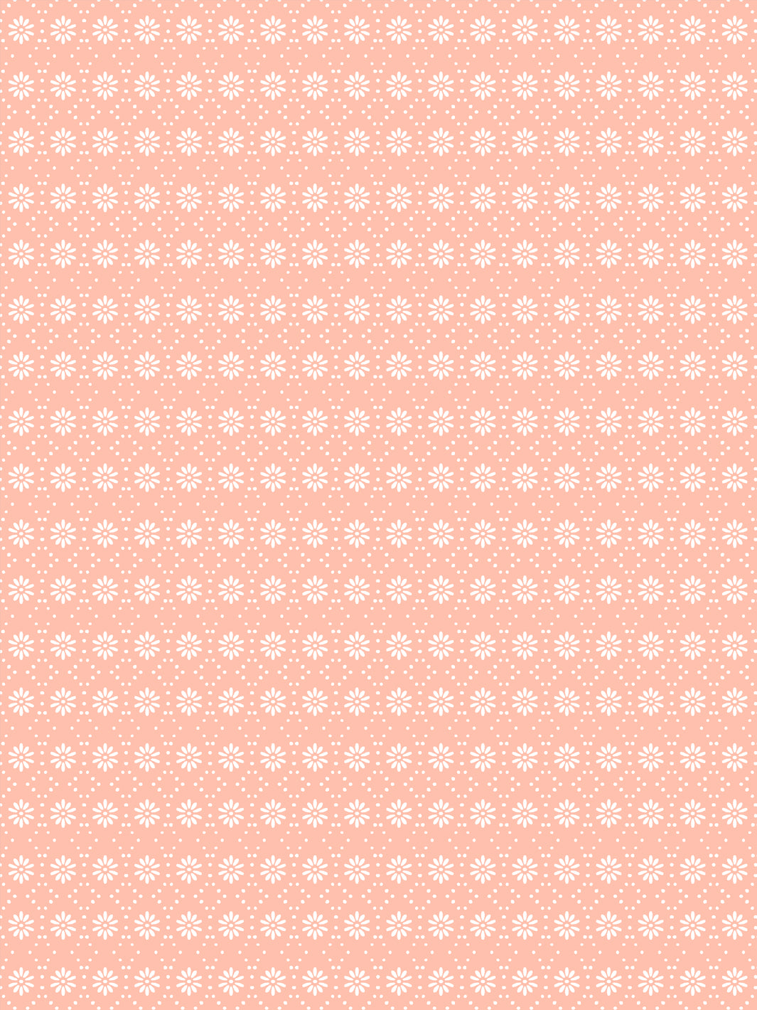 'Buttonwood' Wallpaper by Flint Wood & Hicks - White on Light Coral