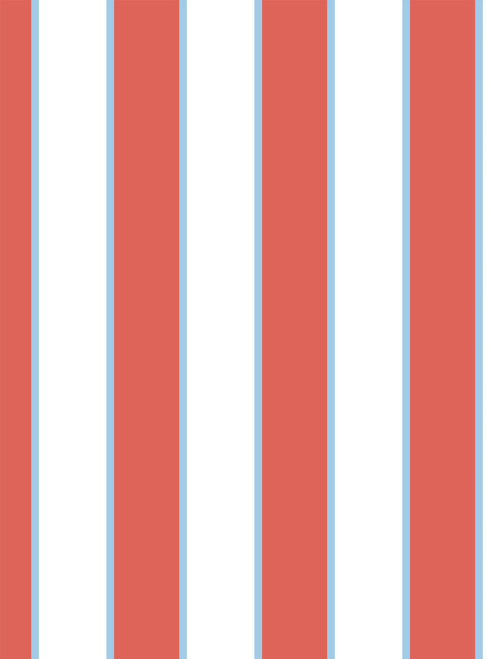 'Cabana Stripe' Wallpaper by Meri Meri - Red