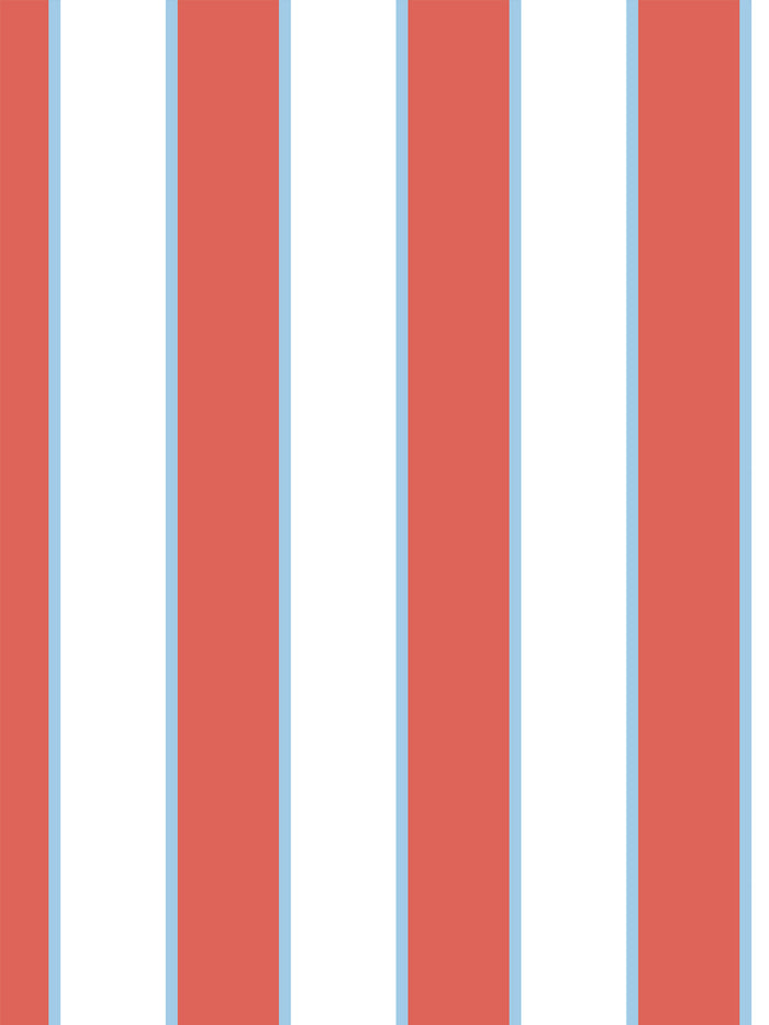 'Cabana Stripe' Wallpaper by Meri Meri - Red