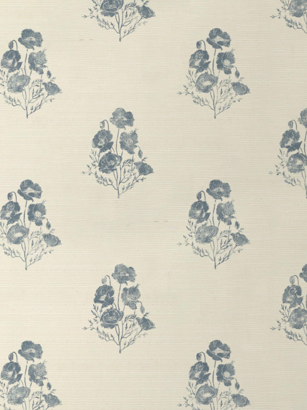 'California Poppy' Grasscloth Wallpaper by Nathan Turner - Blue
