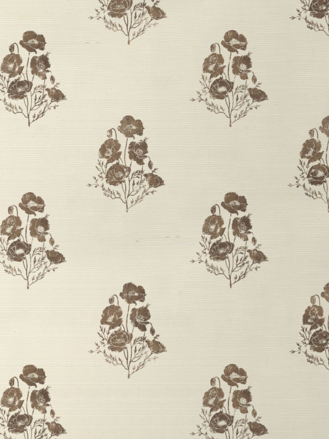 'California Poppy' Grasscloth Wallpaper by Nathan Turner - Brown