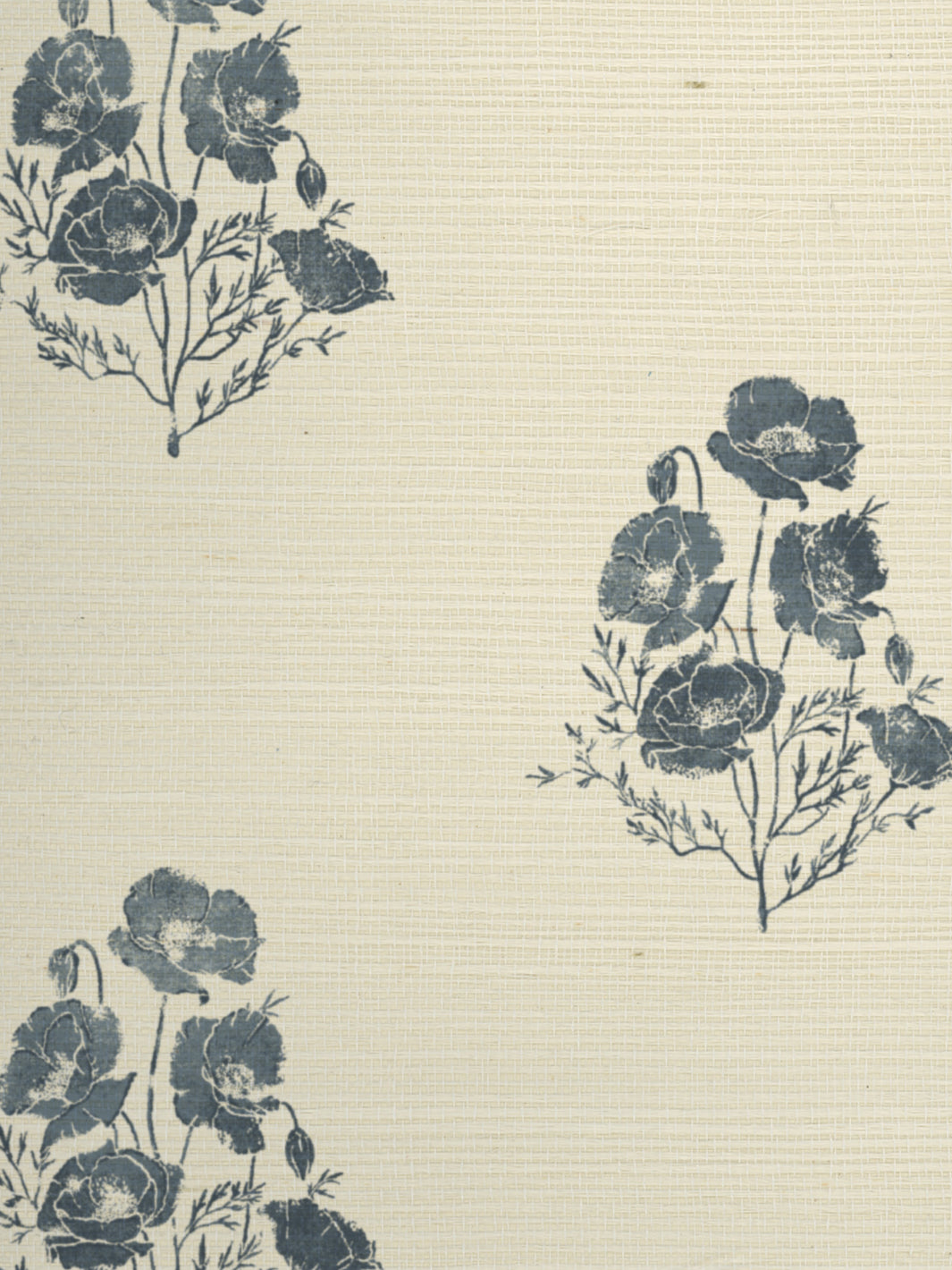 california poppy grasscloth wallpaper by nathan turner darker blue
