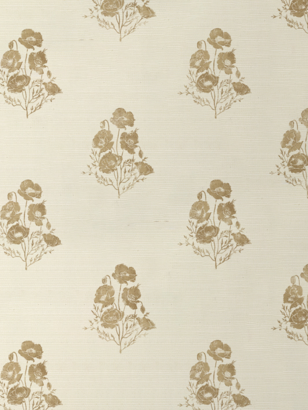 'California Poppy' Grasscloth Wallpaper by Nathan Turner - Gold