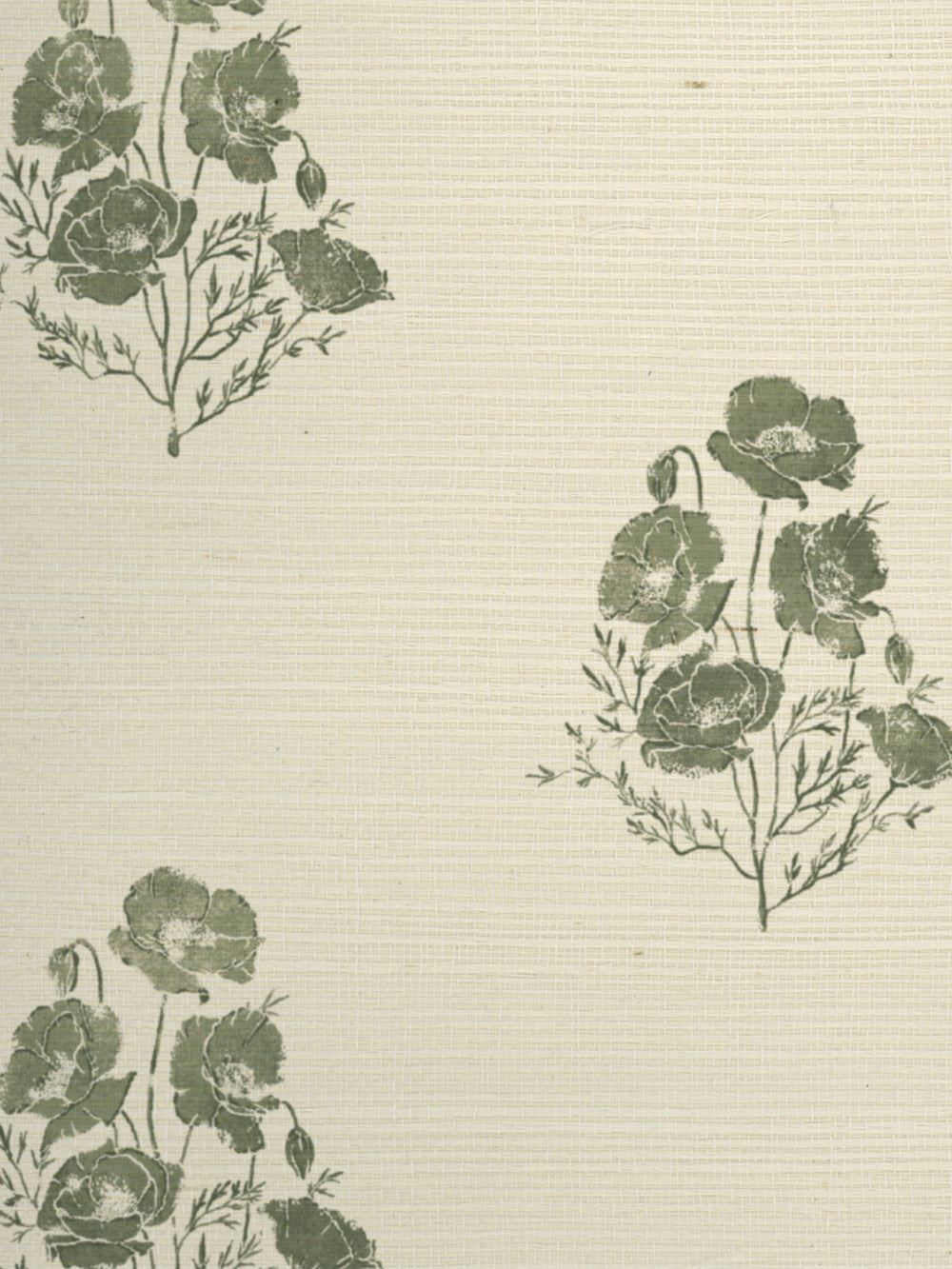 california poppy grasscloth wallpaper by nathan turner green