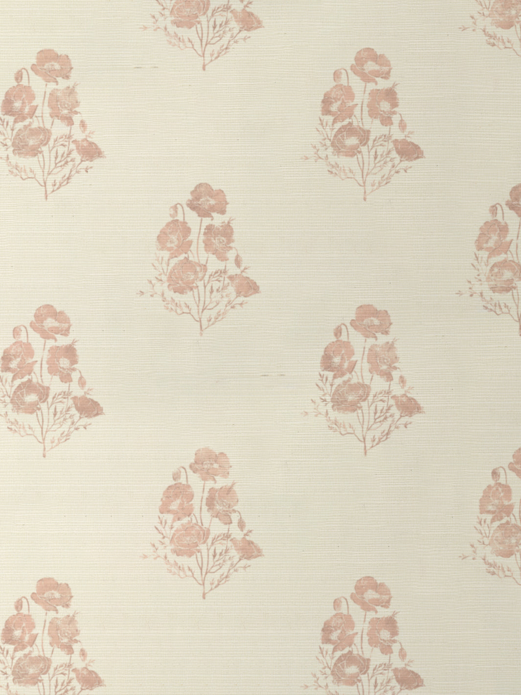 'California Poppy' Grasscloth Wallpaper by Nathan Turner - Pink