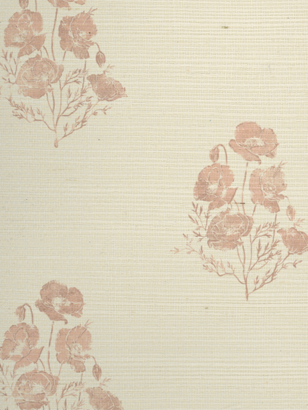 'California Poppy' Grasscloth Wallpaper by Nathan Turner - Pink