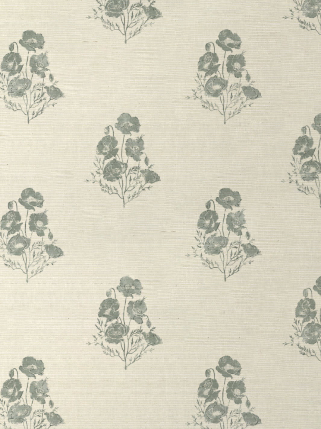 'California Poppy' Grasscloth Wallpaper by Nathan Turner - Sage