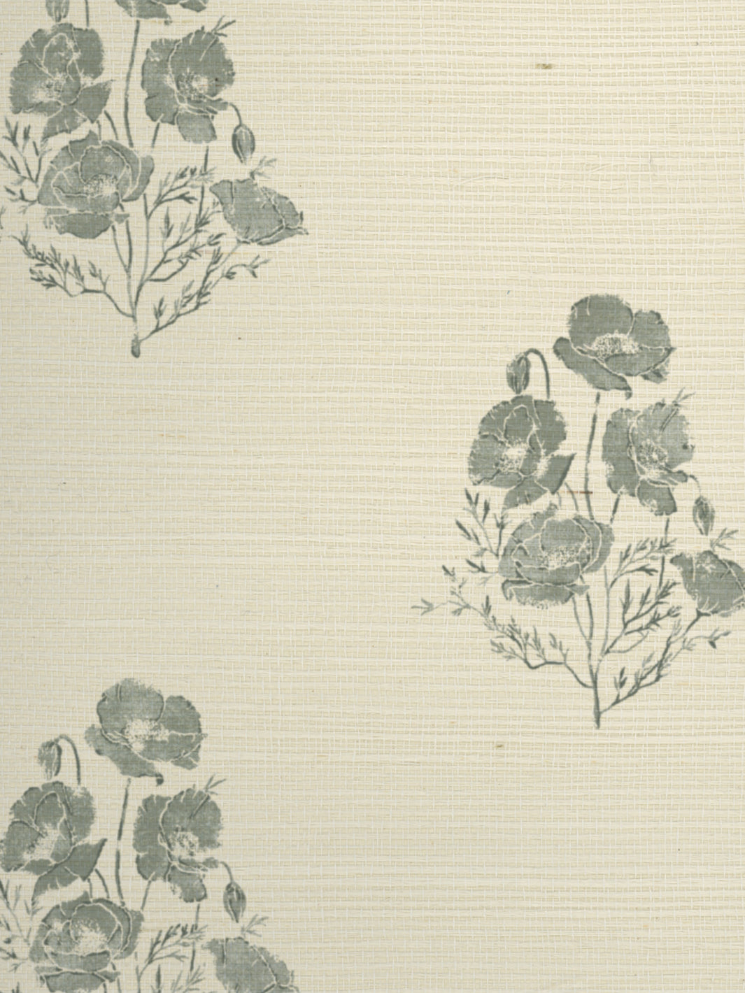 'California Poppy' Grasscloth Wallpaper by Nathan Turner - Sage