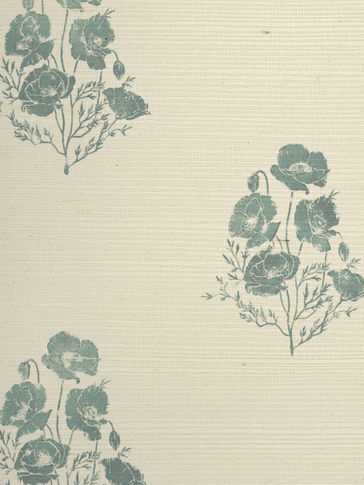 california poppy grasscloth wallpaper by nathan turner seafoam