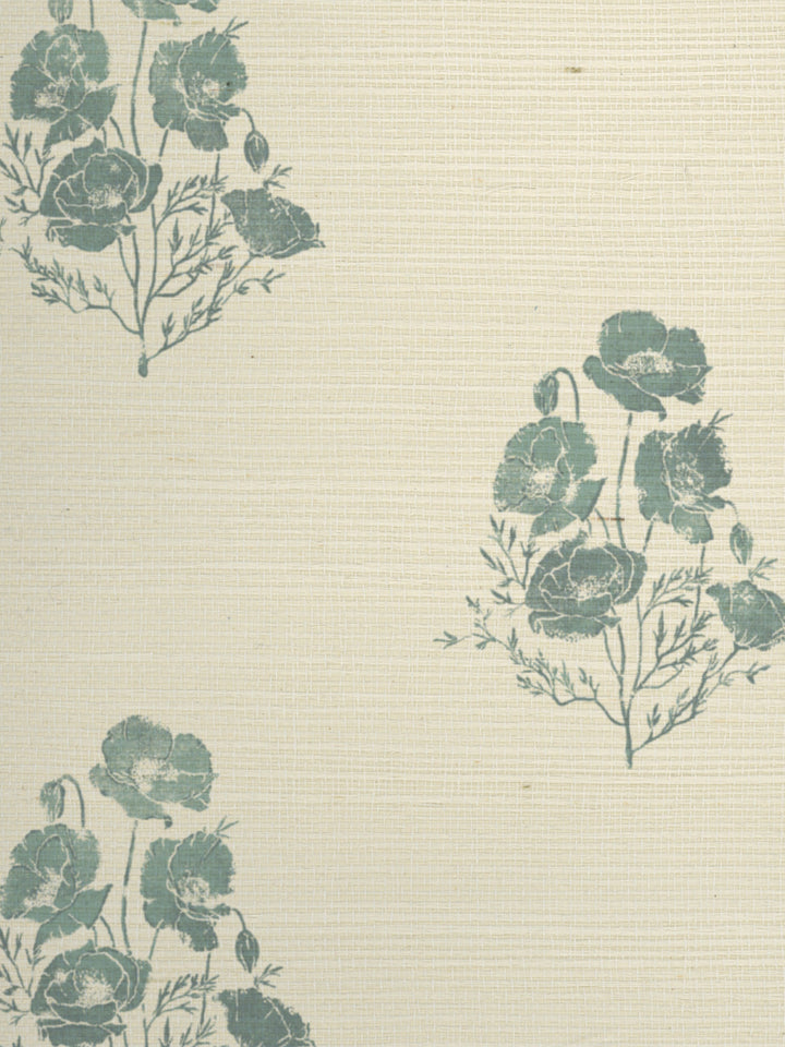 california poppy grasscloth wallpaper by nathan turner seafoam