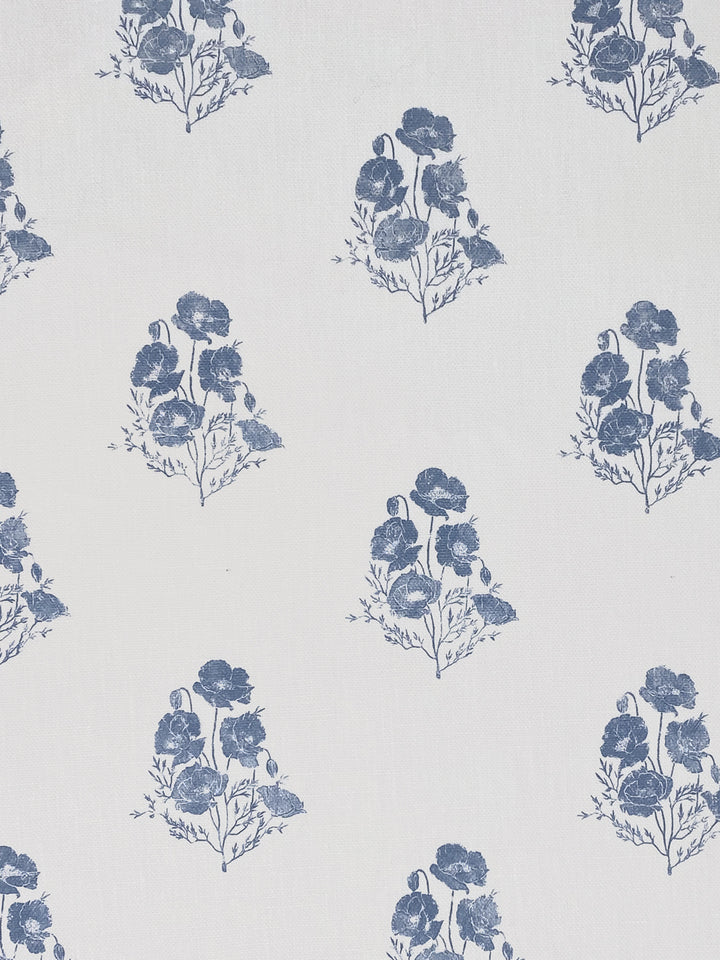 california poppy linen fabric by nathan turner blue
