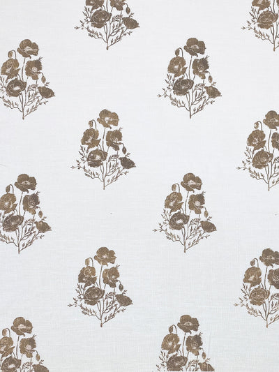 'California Poppy' Linen Fabric by Nathan Turner - Brown