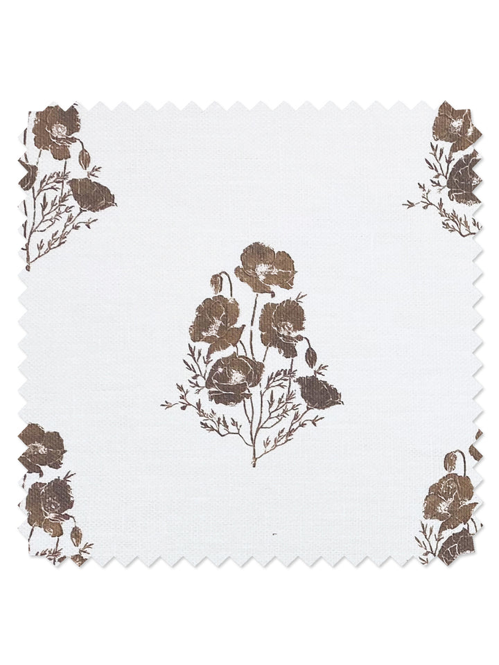 california poppy linen fabric by nathan turner brown