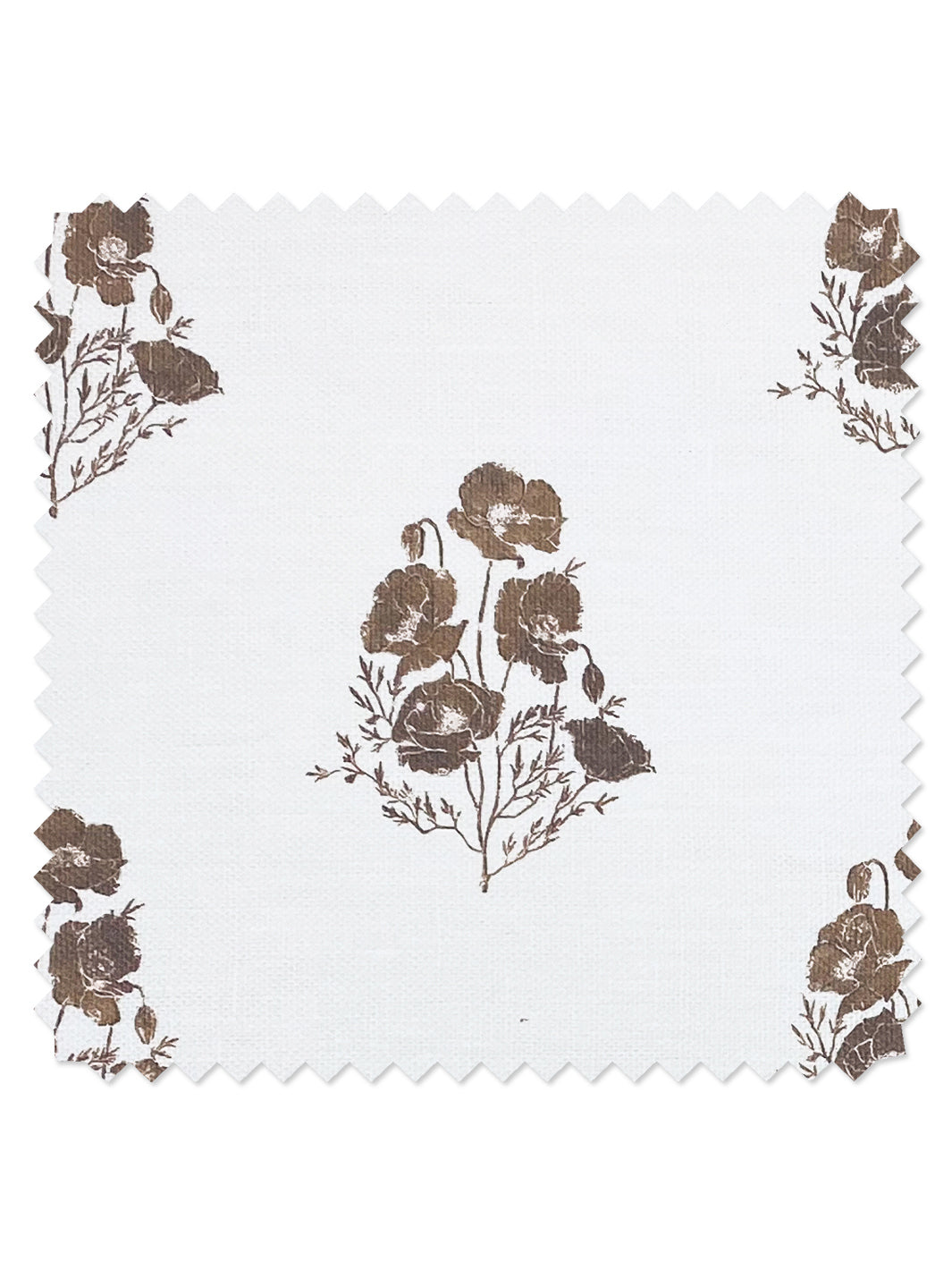 'California Poppy' Linen Fabric by Nathan Turner - Brown