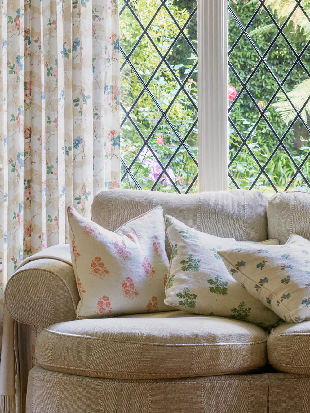 california poppy linen fabric by nathan turner pink