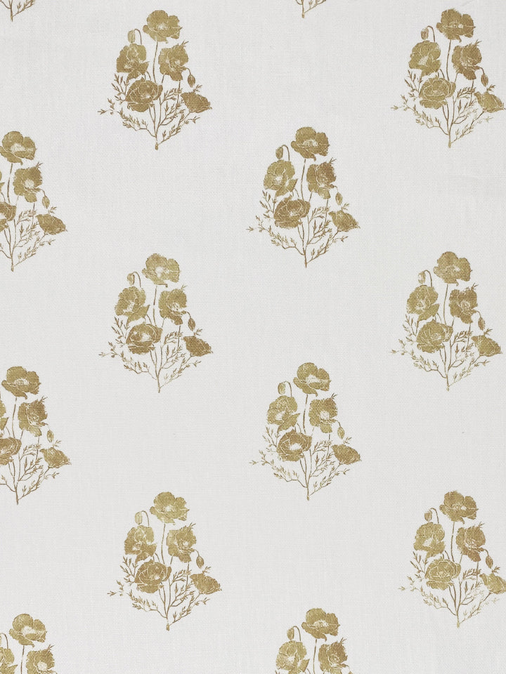 california poppy linen fabric by nathan turner gold