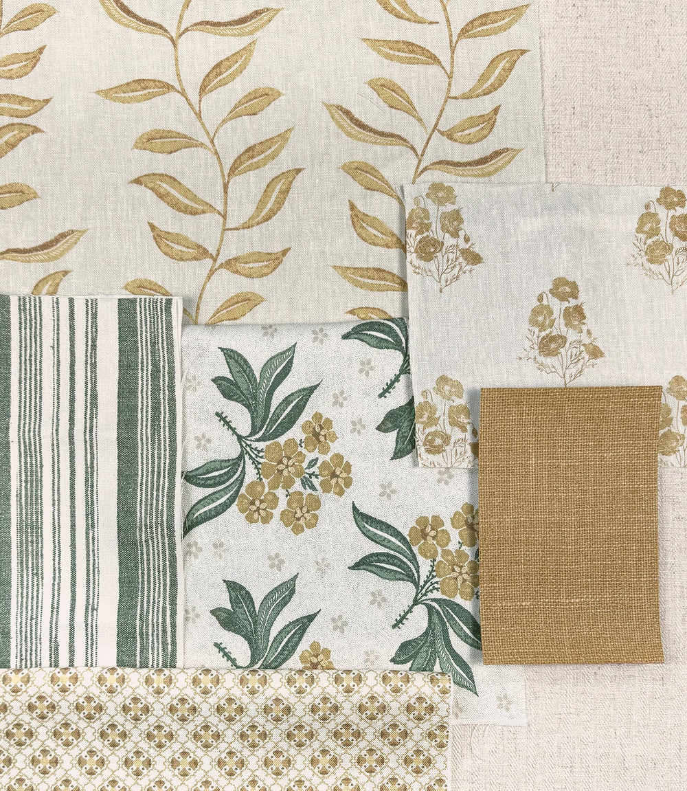 california poppy linen fabric by nathan turner gold