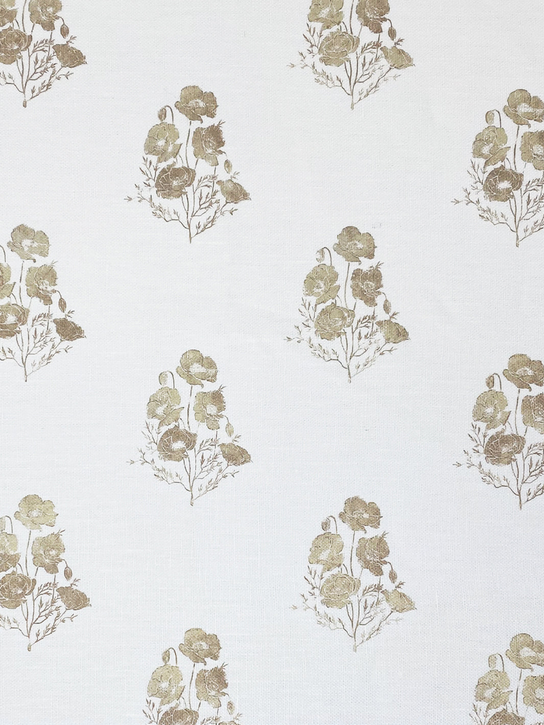 'California Poppy' Linen Fabric by Nathan Turner - Neutral