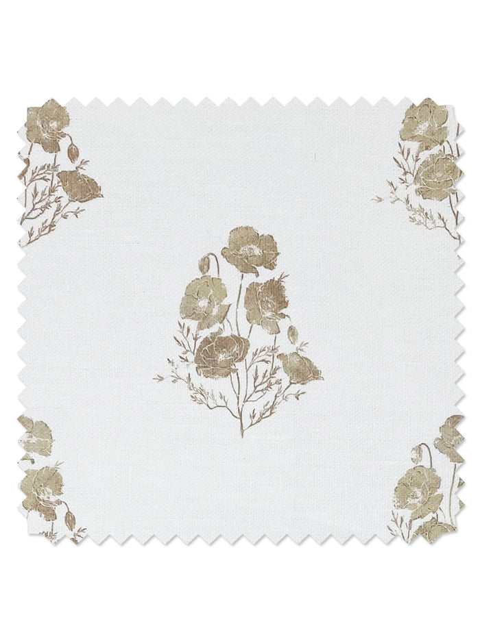 California Poppy' Linen Fabric by Nathan Turner - Neutral