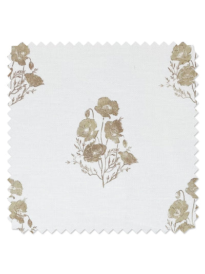 'California Poppy' Linen Fabric by Nathan Turner - Neutral