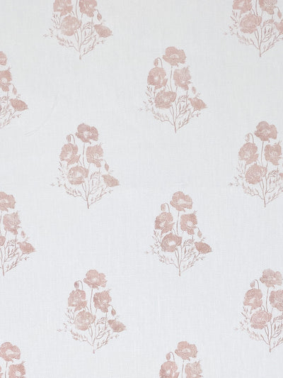 'California Poppy' Linen Fabric by Nathan Turner - Pink