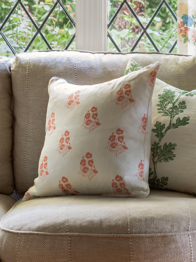 california poppy linen fabric by nathan turner seafoam
