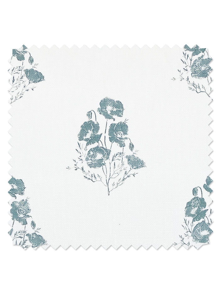 California Poppy' Linen Fabric by Nathan Turner - Sage