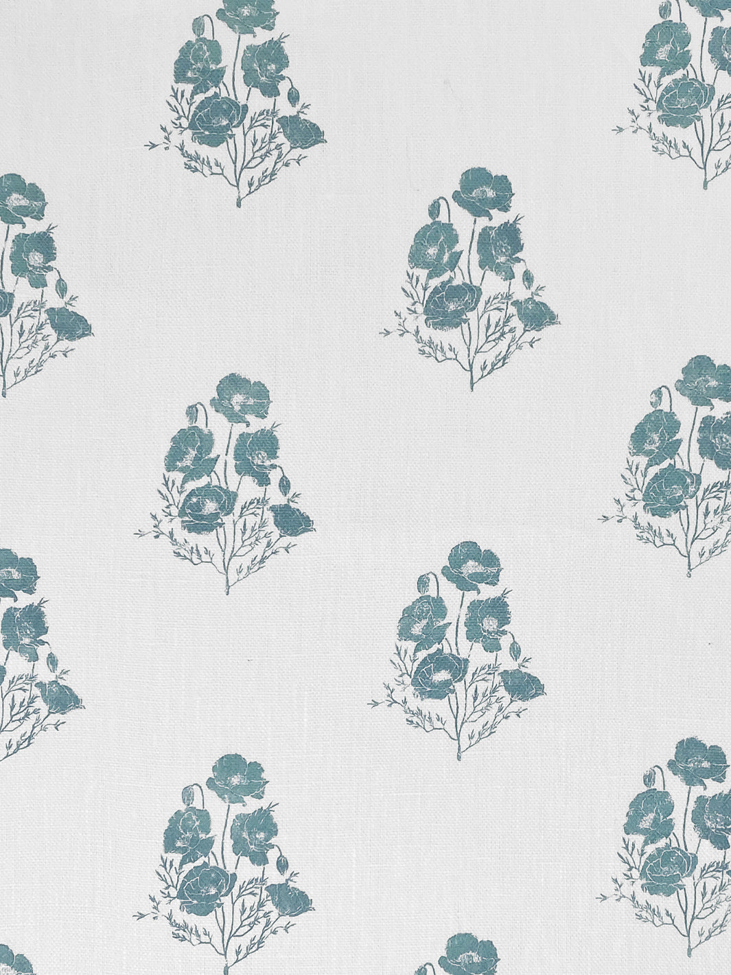 california poppy linen fabric by nathan turner seafoam