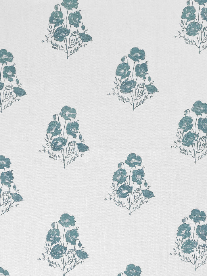 california poppy linen fabric by nathan turner seafoam