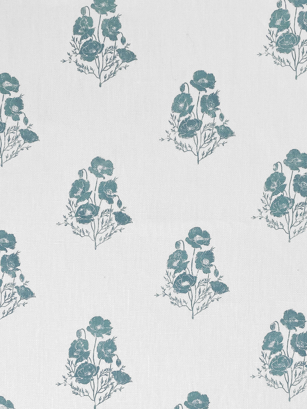 california poppy linen fabric by nathan turner seafoam