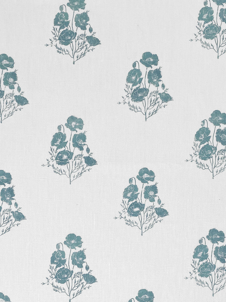 california poppy linen fabric by nathan turner seafoam