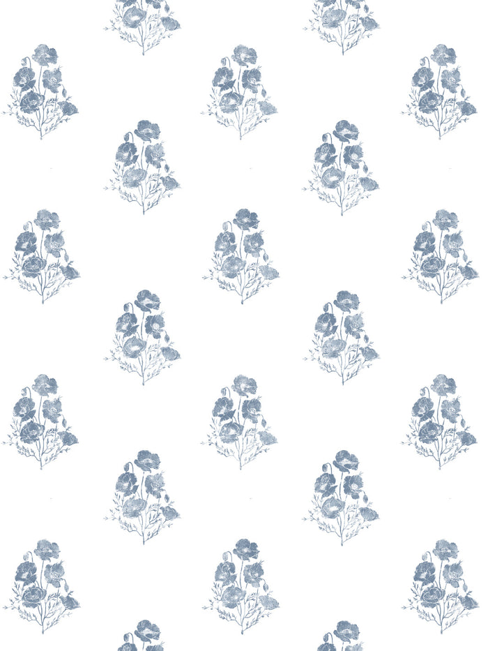 'California Poppy' Wallpaper by Nathan Turner - Blue