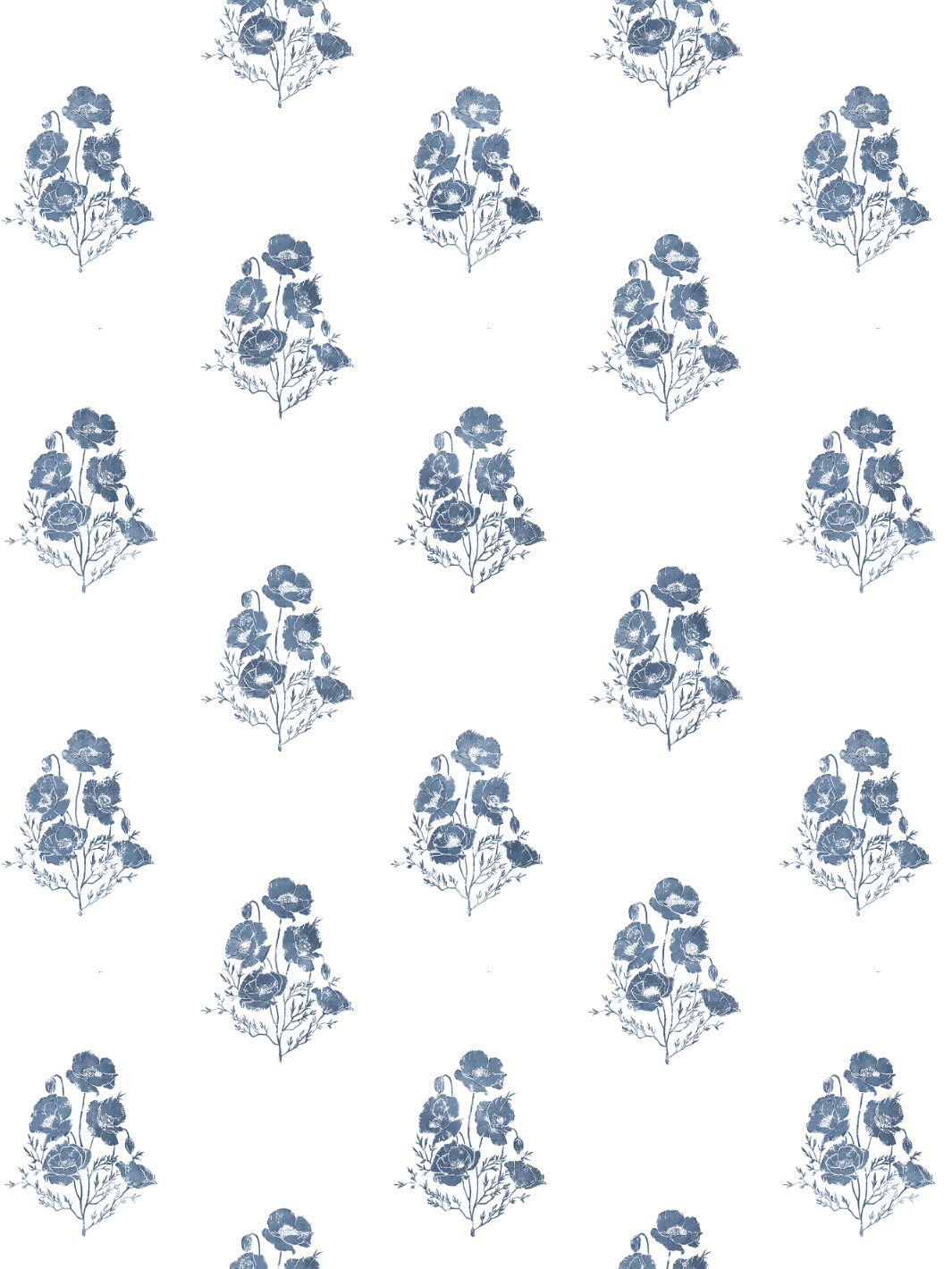 'California Poppy' Wallpaper by Nathan Turner - Darker Blue