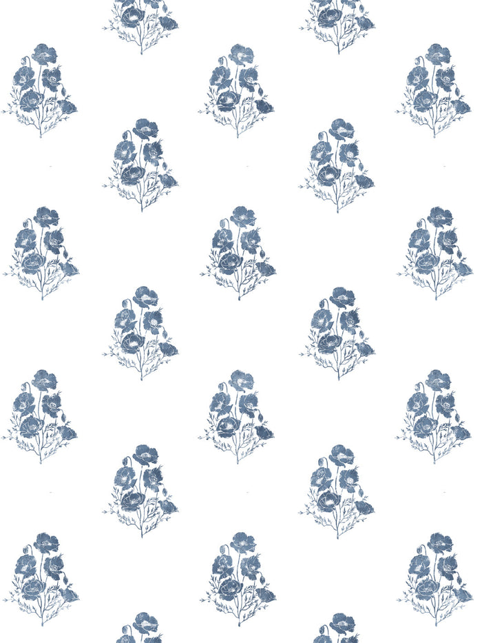 'California Poppy' Wallpaper by Nathan Turner - Darker Blue