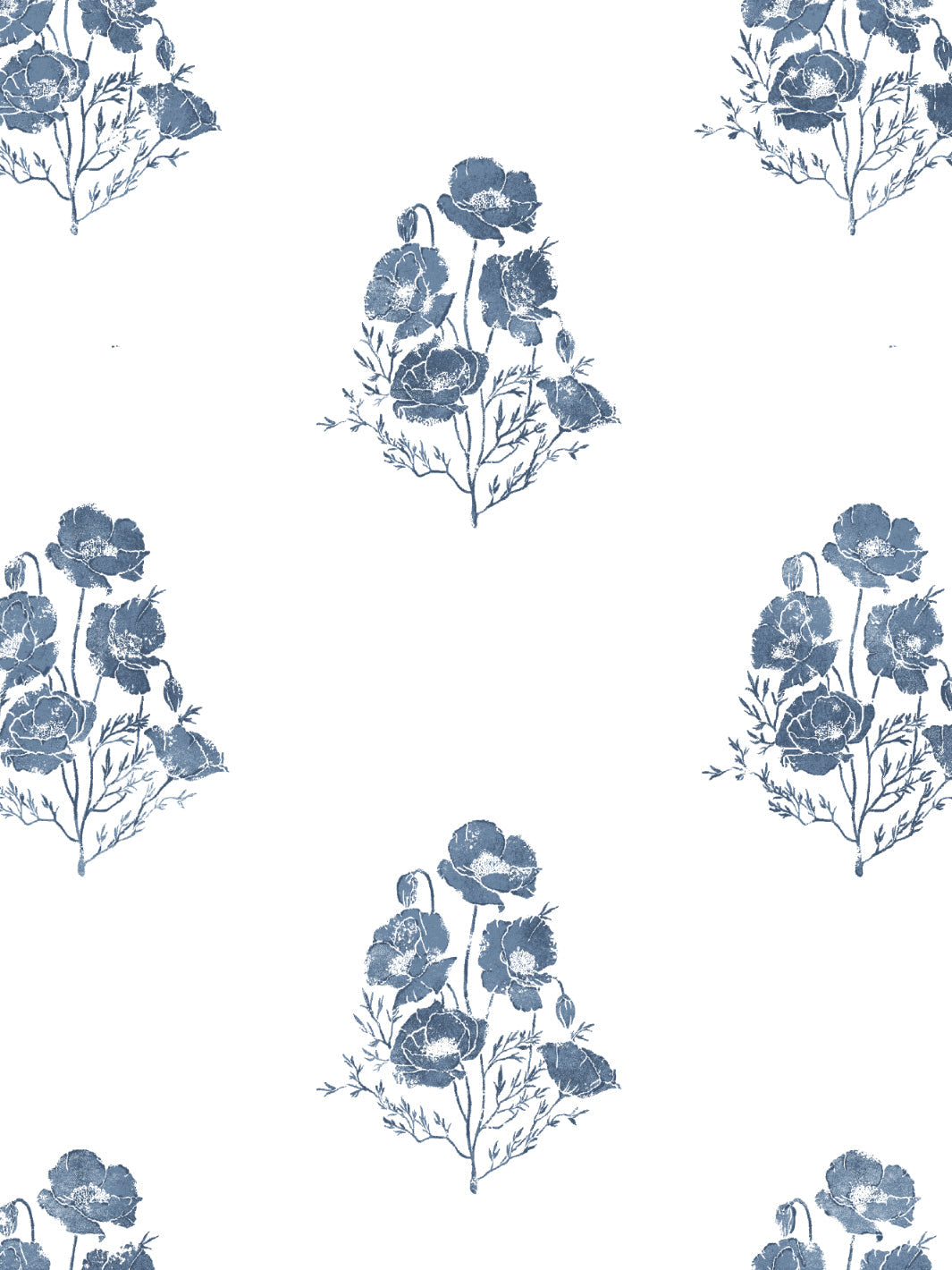 'California Poppy' Wallpaper by Nathan Turner - Darker Blue