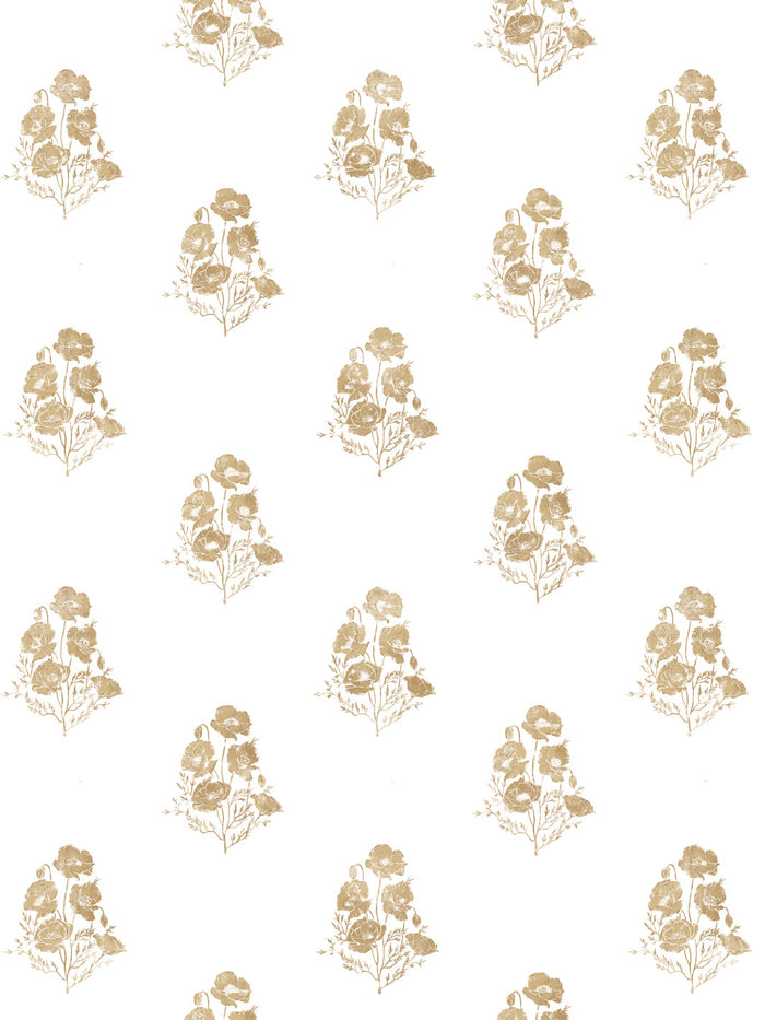 'California Poppy' Wallpaper by Nathan Turner - Gold
