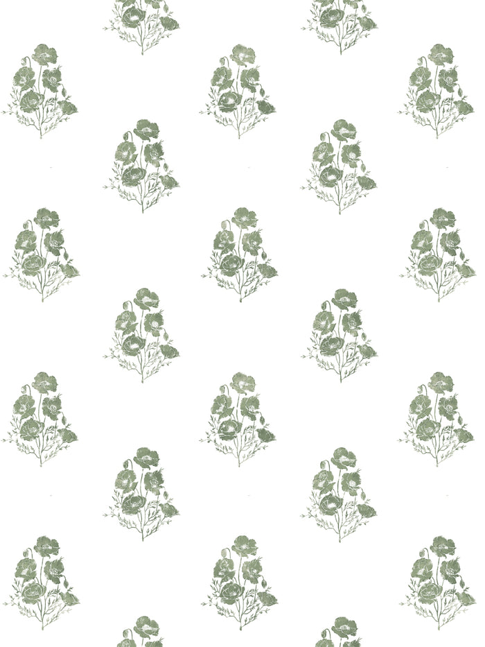 'California Poppy' Wallpaper by Nathan Turner - Green