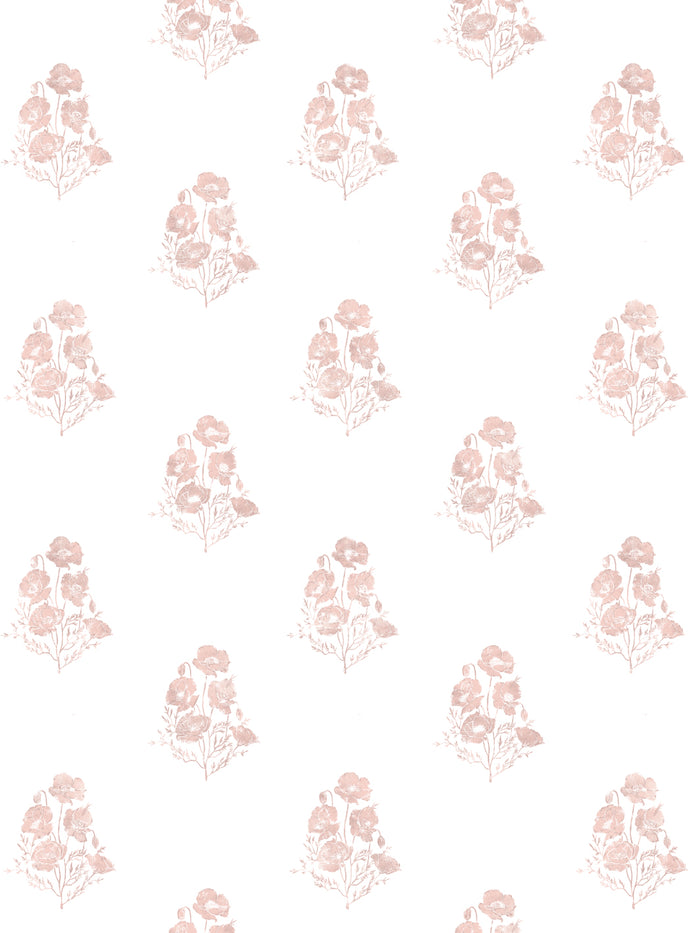 'California Poppy' Wallpaper by Nathan Turner - Pink