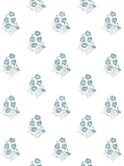 'California Poppy' Wallpaper by Nathan Turner - Seafoam