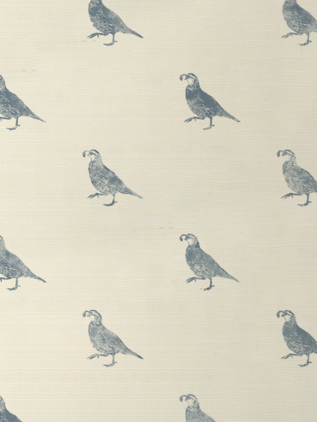 'California Quail' Grasscloth Wallpaper by Nathan Turner - Blue