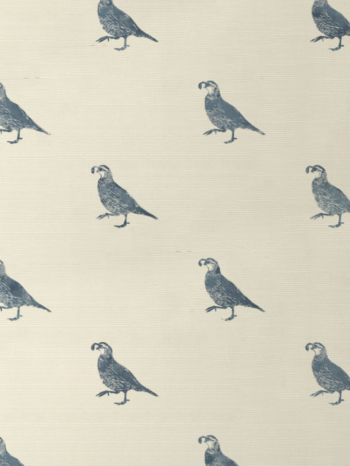 california quail grasscloth wallpaper by nathan turner darker blue
