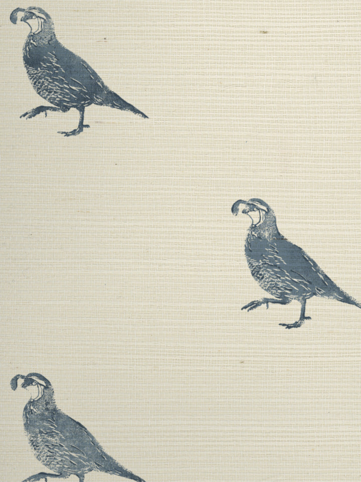 california quail grasscloth wallpaper by nathan turner darker blue