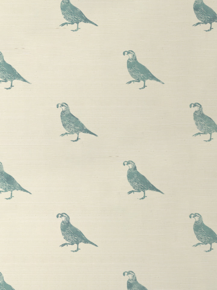 california quail grasscloth wallpaper by nathan turner seafoam