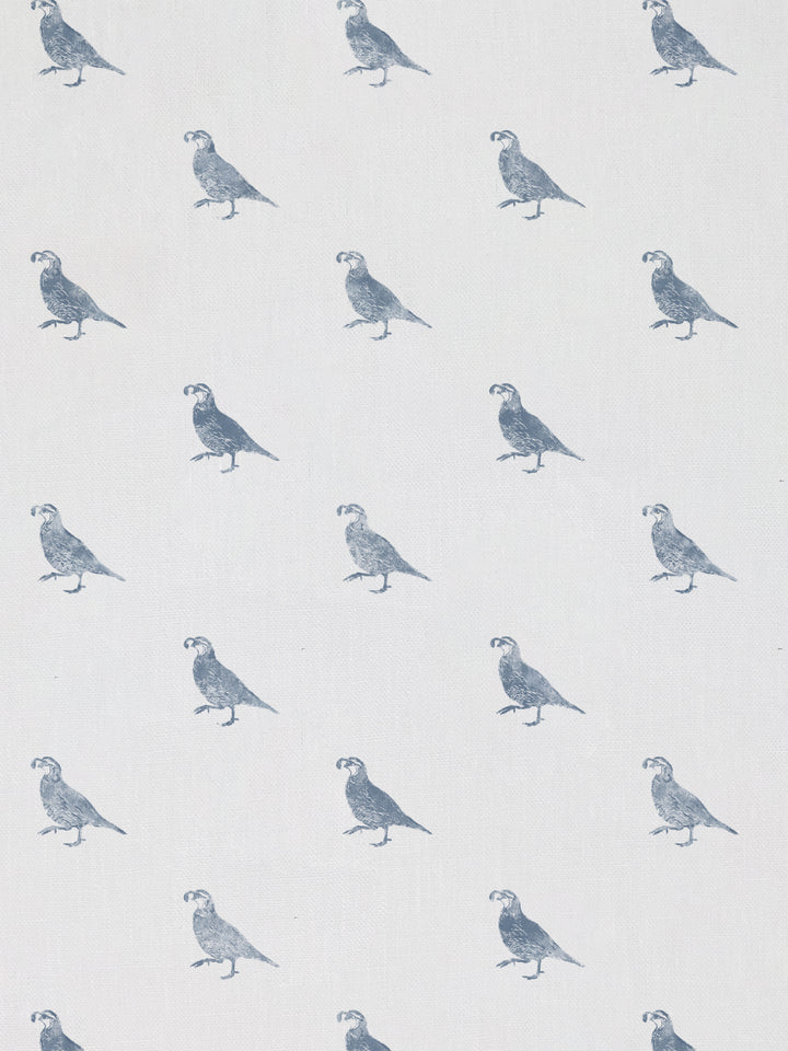 california quail linen fabric by nathan turner blue