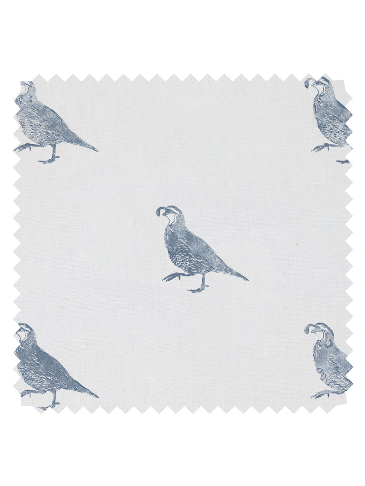 california quail linen fabric by nathan turner blue